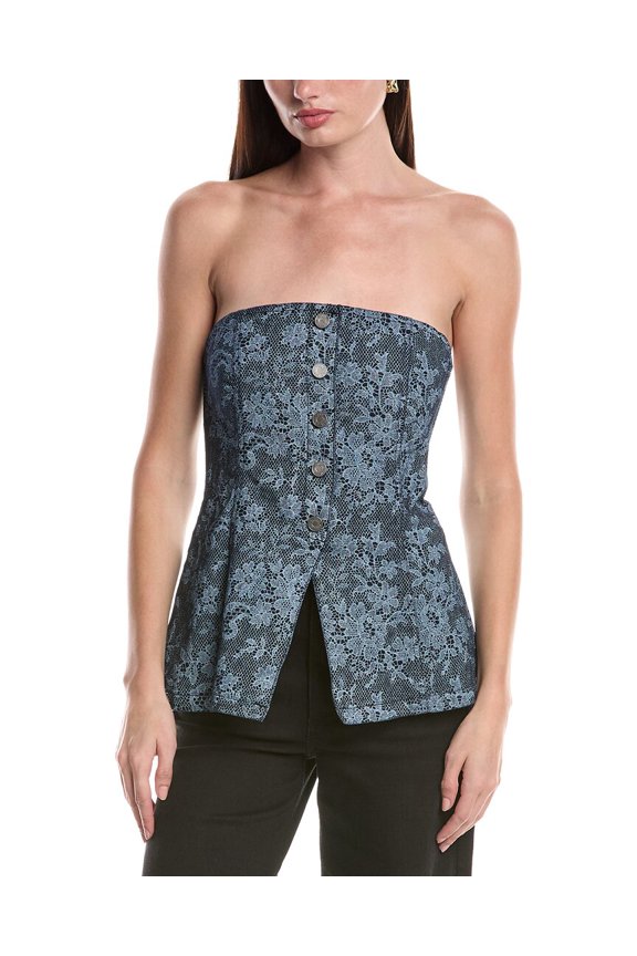 womens Janie Sailor Bustier Top, l, Blue