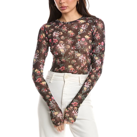 AFRM womens  Kaylee Mesh Crewneck Top, xs