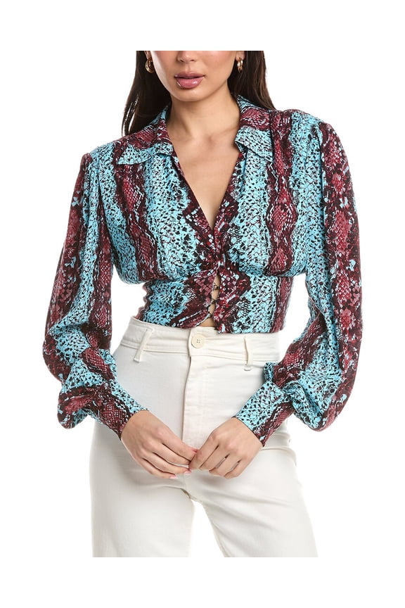womens Lauretta Woven Top, m, Red