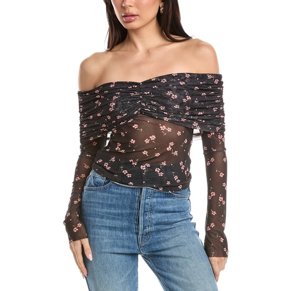 AFRM womens Lilith Off-The-Shoulder Top, xs, Black