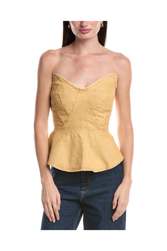 womens Merida Princess Peplum Top, XXS, Brown