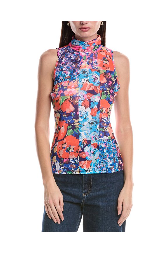 womens Sleeveless Mock Neck Top, m