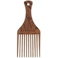 thumbnail image 1 of AFROPICK Wood Hair Pick for Long, Thick, Curly, & Afro Hair (Engraved Brown), 1 of 5