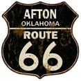 thumbnail image 1 of AFTON, OKLAHOMA Route 66 Shield Metal Sign Man Cave Garage 211110014182, 1 of 1