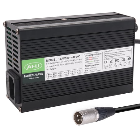 AFU 50.4V 5A Charger 12S 44.4V Li-ion Battery Smart Charger Battery Charger With Fan Aluminum Case