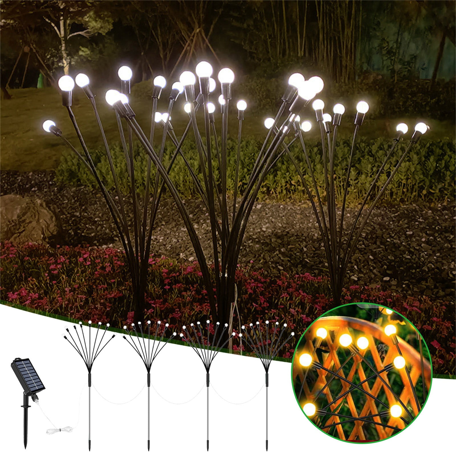 AFUADF 2024 New 4 Outdoor Patio Decorative Solar Lights Split 8 Lights,Garden Decor Light