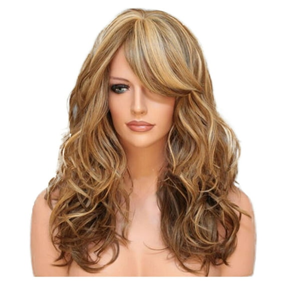 AFUADF 3-color Women's Multicolor Long Curly Hair Bangs Chemical Fiber,Wigs Human Hair