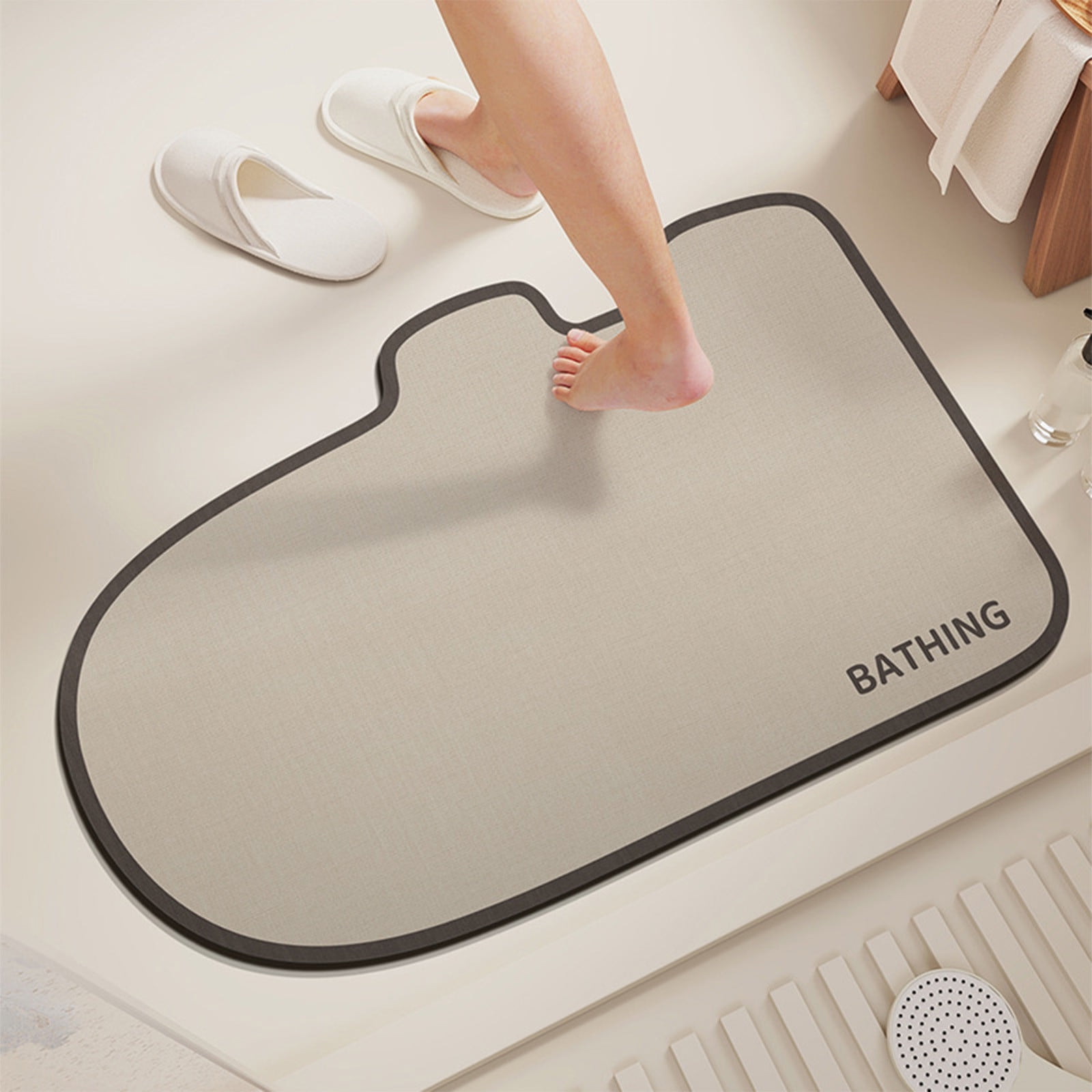 AFUADF Bathroom Water Absorbent Floor Mats Bathroom Doorway Non Slip Foot Mats Sink Toilet Quick ...