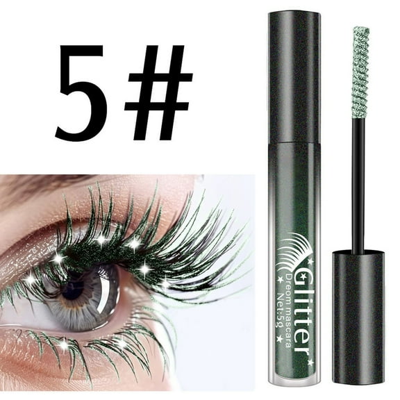 Glitter Mascara Shiny Diamond Mascara Long Lasting Thickening Lengthening Eyelashes Makeup Party ，Volumizing, Defining, Non-Clumping Mascara 5g