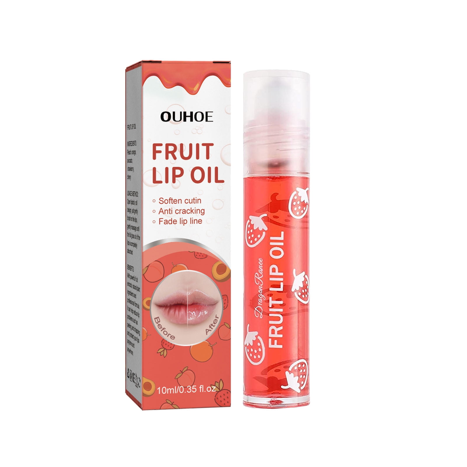 AFUADF Ice Cream Moisturizing Lip Oil Moisturizing Transparent Pearl Discoloration Pouting Lip