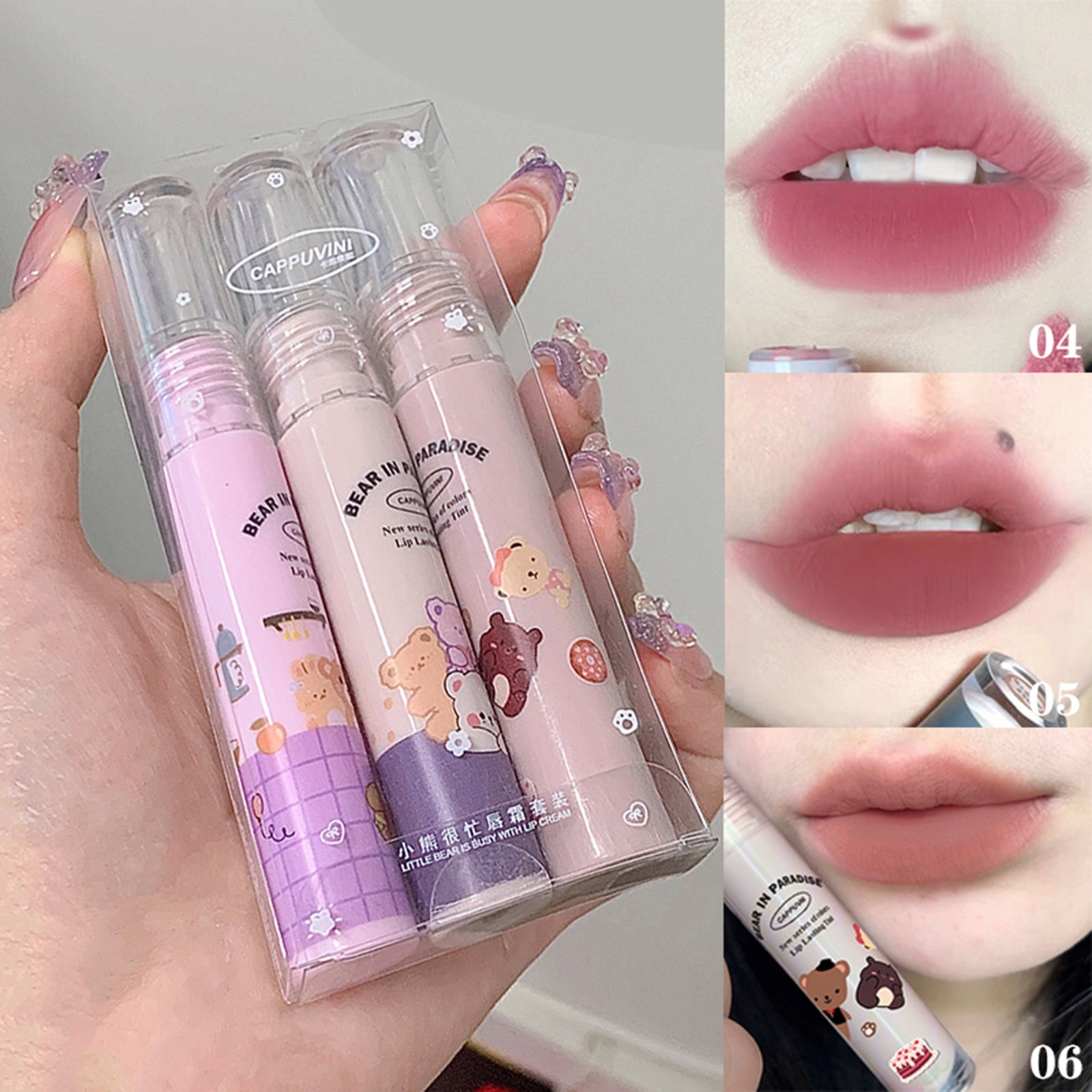 AFUADF Milk Tea Lip Mud, Velvet Mist Peach Powder Matte Lip Color Lip ...