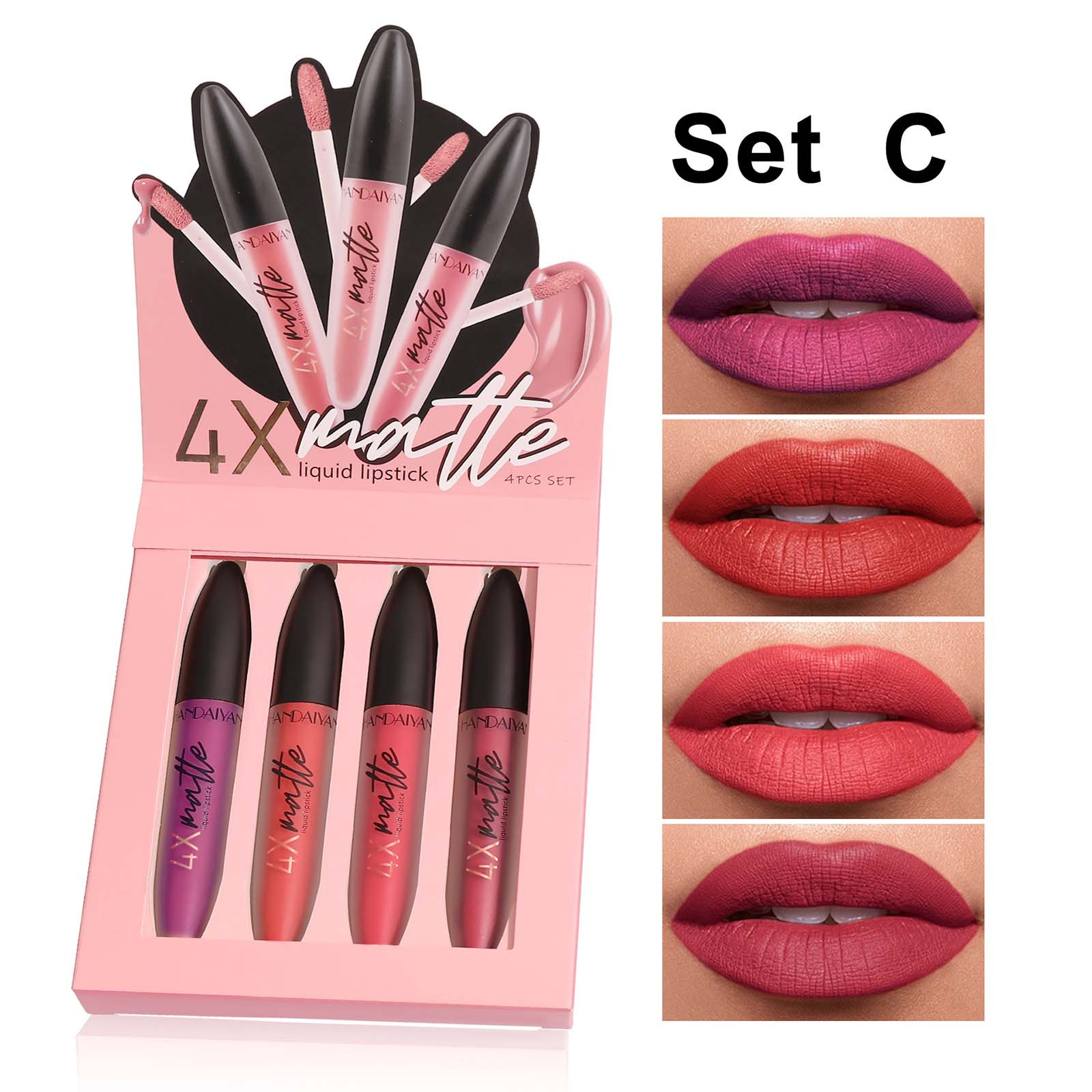 AFUADF Not Stained With Cup Lipstick Four Times Matte Lip Gloss Long