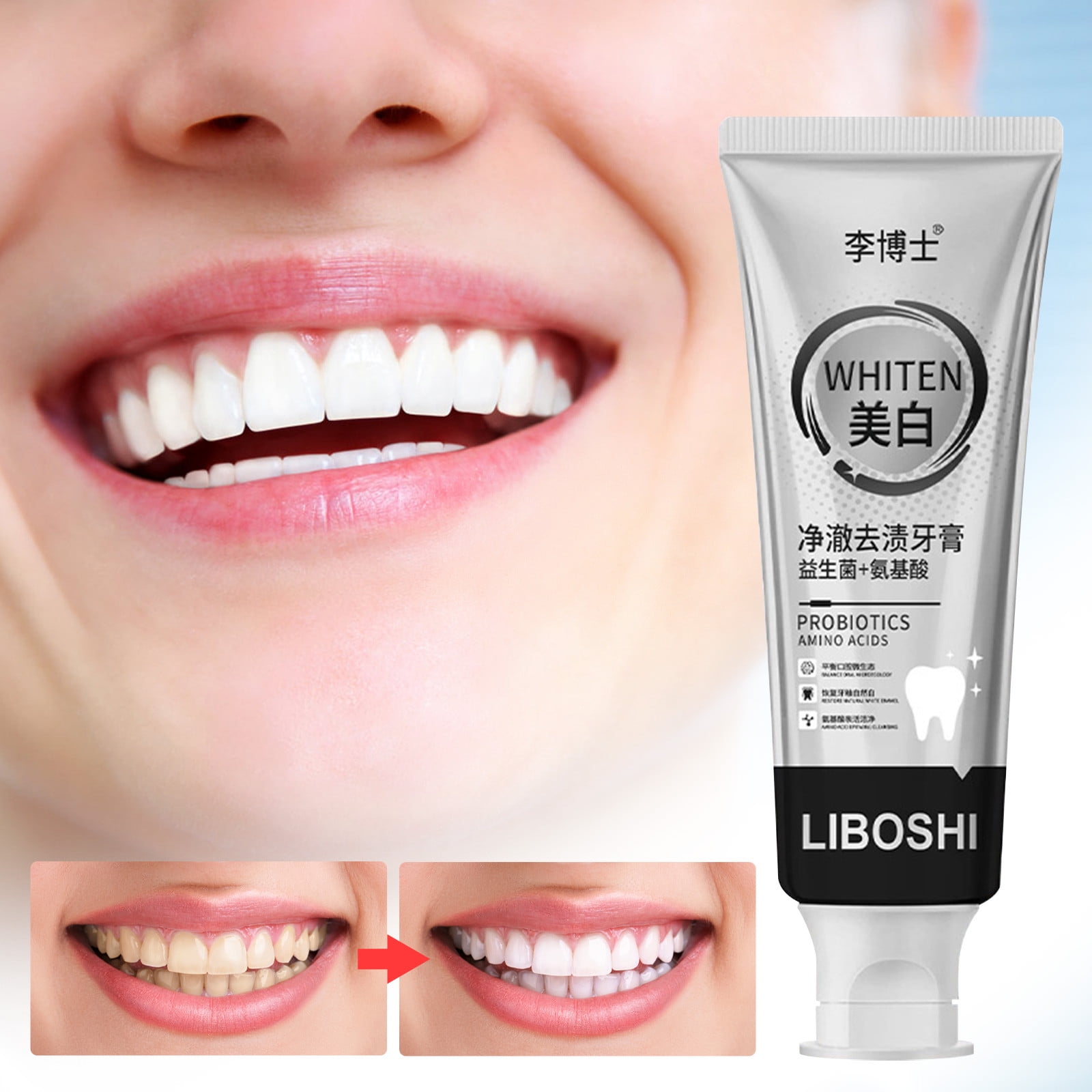 AFUADF Toothpaste Probiotic Amino Fresh Breath Whitening Stain Removing ...