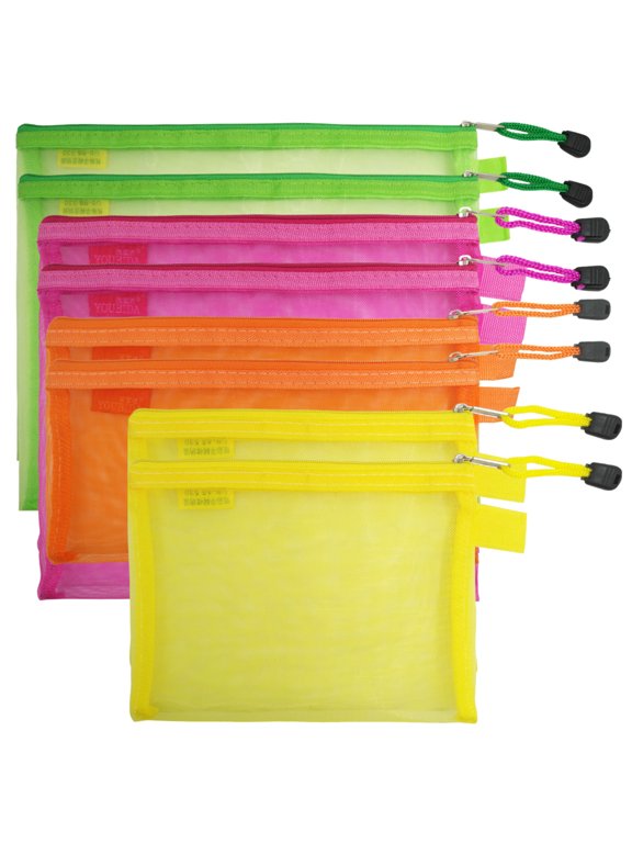 8 Pcs Zipper Mesh File Bags Folder Document Pockets with Bill B5 A5 A6 Size Pencil Case Storage Office Pouch Holder