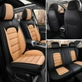 thumbnail image 1 of AFUNTIO Leather 5 Seat Covers for Cadillac 99% Models,Car Seat Cushions Full Set,Waterproof Car Sit Protectors,Nonslip Interior Accessories(Black and Orange), 1 of 6
