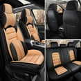 thumbnail image 1 of AFUNTIO Leather 5 Seat Covers for Chevrolet 99% Models,Luxury Car Seat Cushions Full Set,Waterproof Car Sit Protectors,Nonslip Interior Accessories(Black and Orange), 1 of 6