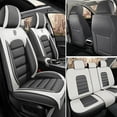 thumbnail image 1 of AFUNTIO Leather 5 Seat Covers for Jaguar 99% Models,Car Seat Cushions Full Set,Waterproof Car Sit Protectors,Nonslip Interior Accessories(White and Gray), 1 of 6