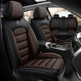 thumbnail image 1 of AFUNTIO Leather 5 Seat Covers for Volvo 99% Models,Car Seat Cushions Full Set,Waterproof Seat Cover for Cars,Nonslip Interior Accessories(Black and Coffee), 1 of 6