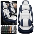 thumbnail image 1 of AFUNTIO Luxury Seat Covers for Hyundai 99% Models,2PCS Leather Car Seat Cushions,Waterproof Car Sit Protectors,Nonslip Interior Accessories(Blue and White), 1 of 6