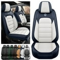 thumbnail image 1 of AFUNTIO Seat Covers for Ford 99% Models,2PCS Leather Car Seat Cushions,Waterproof Car Sit Protectors,Nonslip Interior Accessories(Blue and White), 1 of 6