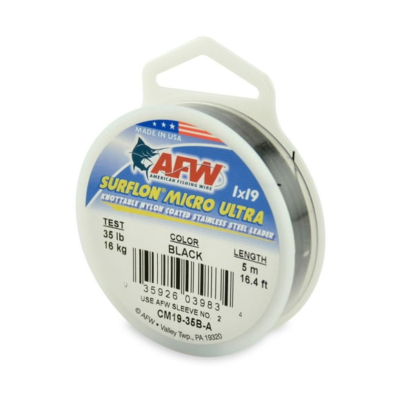 AFW American Fishing Wire Surflon Micro Ultra Nylon Coated 1x19 Stainless Steel