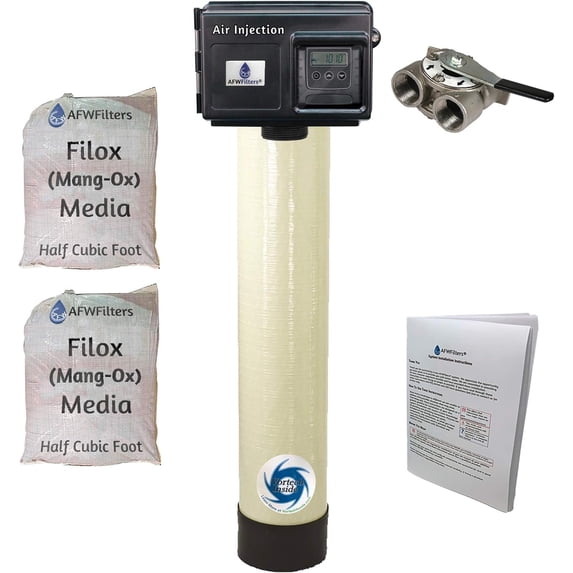AFW Filters Air Injection Platinum 10 with Fleck 2510SXT Vortech Tank and 3/4" Bypass - AIP10V-25SXT-34 - For Iron Hydrogen Sulfide Rotten Egg Odor Manganese