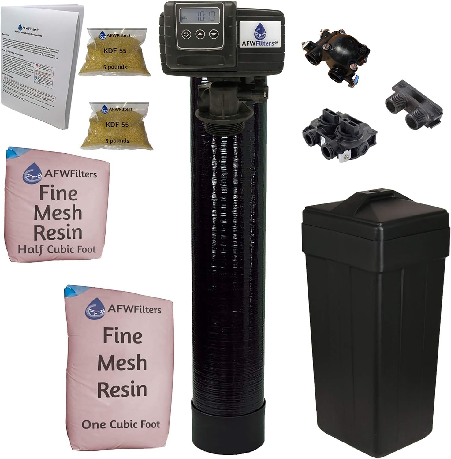 Fleck 5600SXT Iron & Sulfur Pro 3 Water Softener System - 64,000 Grain, KDF Media, Made In USA