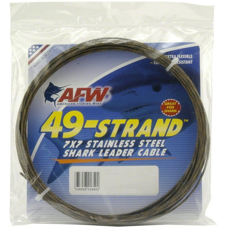 AFW K275C-0 49 Strand 7x7 Stainless Steel Shark Leader Cable
