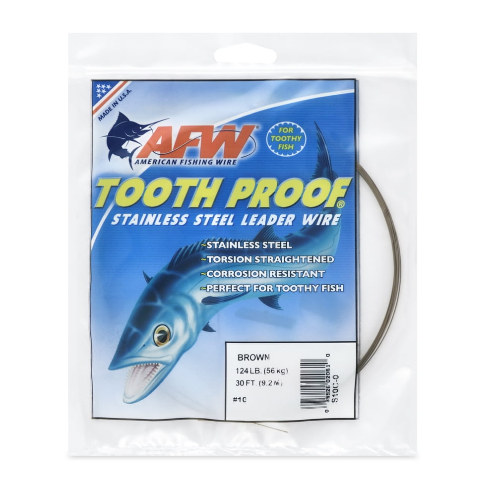 AFW S10C-0 #10 ToothProof Stainless Steel Single Strand Leader Wire