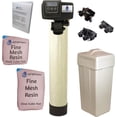 thumbnail image 1 of AFWFilters 1.5 Cubic Foot 48k Whole Home Iron Pro Water Softener with Fine Mesh Resin, 1" Plastic MNPT Connection, and Almond Tanks, 1 of 6
