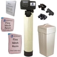 thumbnail image 1 of AFWFilters 1.5 Cubic Foot 48k Whole Home Iron Pro Water Softener with Fine Mesh Resin, 3/4" Plastic MNPT Connection, and Almond Tanks, 1 of 6