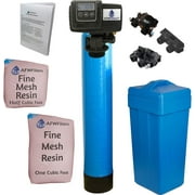 AFWFilters 1.5 Cubic Foot 48k Whole Home Iron Pro Water Softener with Fine Mesh Resin, 3/4" Plastic MNPT Connection, and Blue Tanks