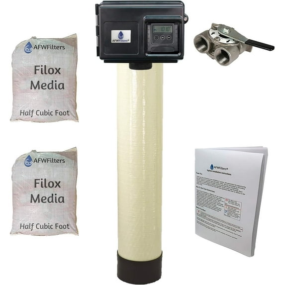 AFWFilters Filox 10 Iron, Sulfur, & Manganese Removal Water Filter with Fleck DIGITAL 2510SXT - 1.0 cu. ft.