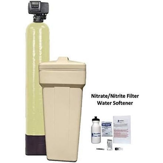 AFWFilters NT-1054-56SXT-33-14"A AFW Built Nitrate/Nitrite Filter Water Softener 1.5 Cu Ft 33/67 Resin Blend with Fleck 5600SXT (14" Square Brine Tank, Almond)