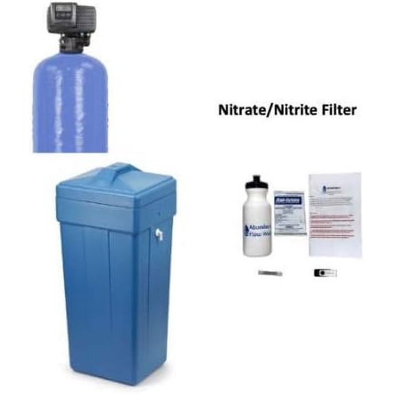 AFWFilters NT-1248-56SXT-ALL-14 AFW Built Nitrite Water Filter 2 Cu Ft All Nitrate Resin with Fleck 5600SXT (14" Square Brine Tank, Blue)