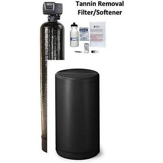 AFWFilters TN-1054-56SXT-14"A Square AFW Built 1.5 cu ft Digital Tannin Filter On Demand Water Softener with Fleck 5600SXT (14" Brine Tank, Almond)