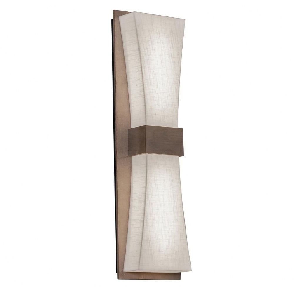 Aberdeen Weathered Grey LED Wall Sconce with White Shade