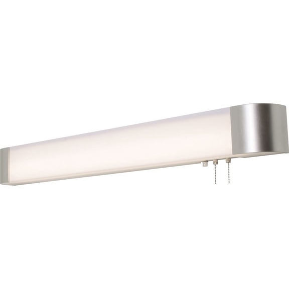 AFX Allen 3-feet ADA Satin Nickel LED Overbed Fixture, White Acrylic Shade