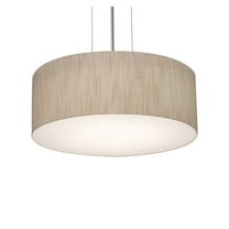AFX  Anton 12'' Pendant - Satin Nickel Finish Jute Satin