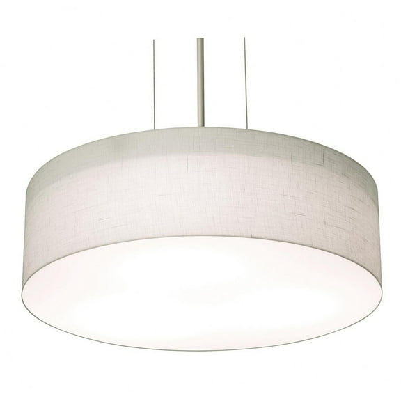AFX Anton 12-inch Satin Nickel LED Pendant, Linen White Shade