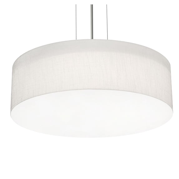 AFX Anton 15'' Pendant - Satin Nickel Finish Linen White N/A