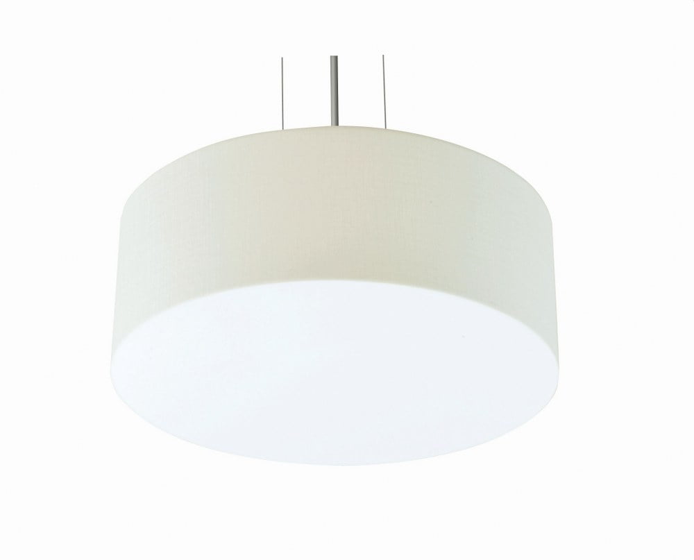 Satin Nickel 15" LED Drum Pendant with Lumafuse Fabric Shade