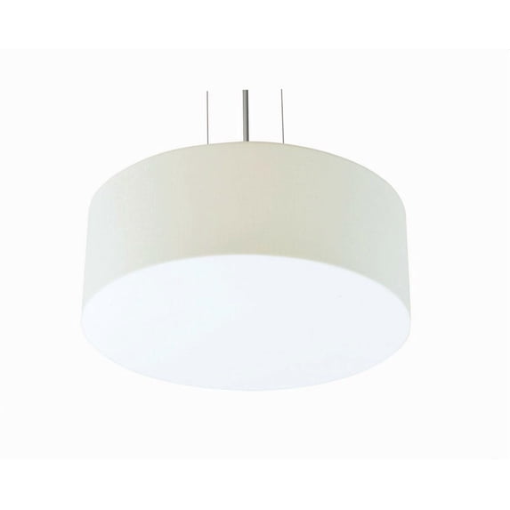 AFX Anton 15-inch Satin Nickel LED Pendant, Linen White Shade