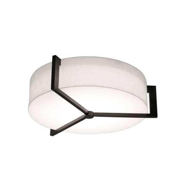 AFX Apex 12'' Flush Mount - Espresso Finish Linen White