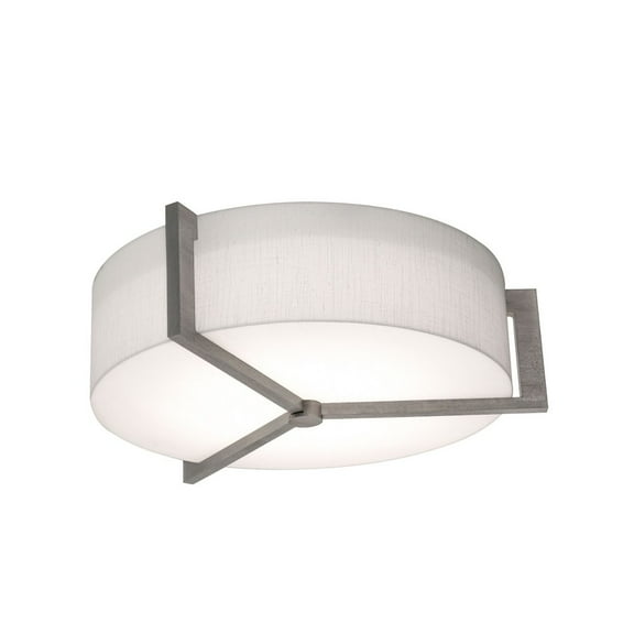 APF1214MBWG-LW-AFX-Apex - 2 Light Flush Mount In Modern Style-4.25 Inches Tall and 14.25 Inches Wide-Weathered Grey Finish-Linen White Shade Color