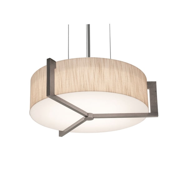 APP1214MBWG-JT AFX Apex - 2 Light Pendant In Modern Style-4.25 Inches Tall and 14.25 Inches Wide-Satin Nickel/Weathered Grey Finish-Jute Shade Color