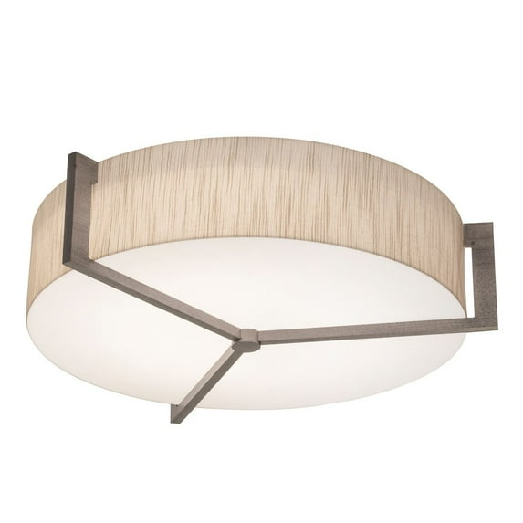 APF1524MBWG-JT-AFX-Apex - 3 Light Flush Mount In Modern Style-4.25 Inches Tall and 17 Inches Wide-Weathered Grey Finish-Jute Shade Color
