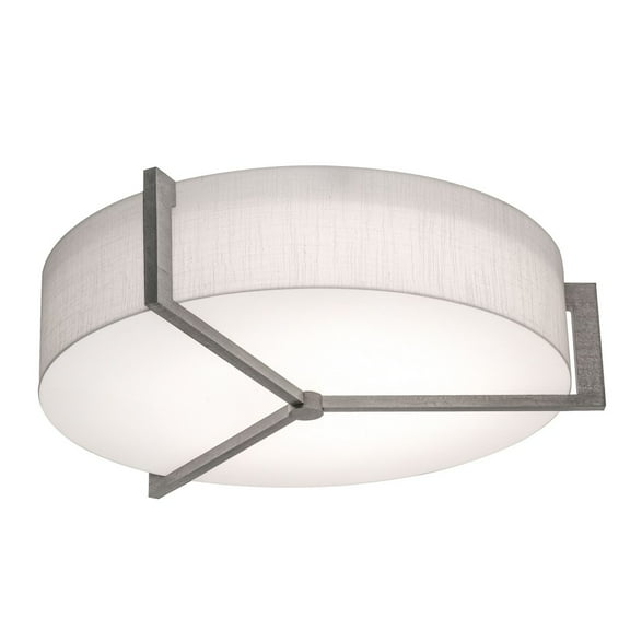 APF1524MBWG-LW AFX Apex - 3 Light Flush Mount In Modern Style-4.25 Inches Tall and 17 Inches Wide-Weathered Grey Finish-Linen White Shade Color