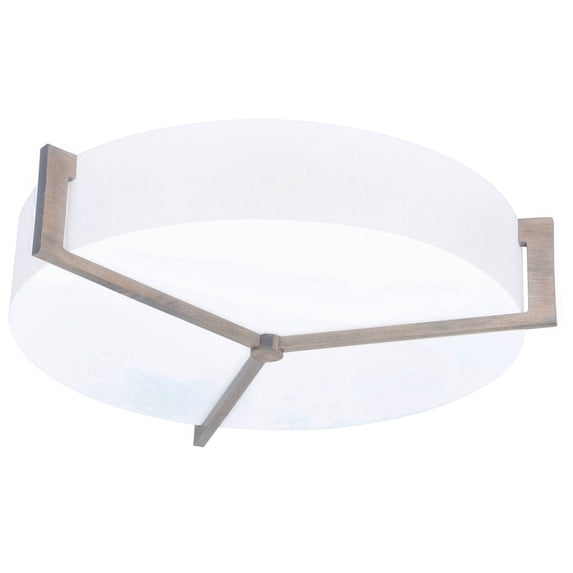 AFX Apex 17-inch Weathered Grey LED Flush Mount, Linen White Shade