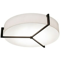 AFX Apex 19'' Flush Mount - Espresso Finish Linen White